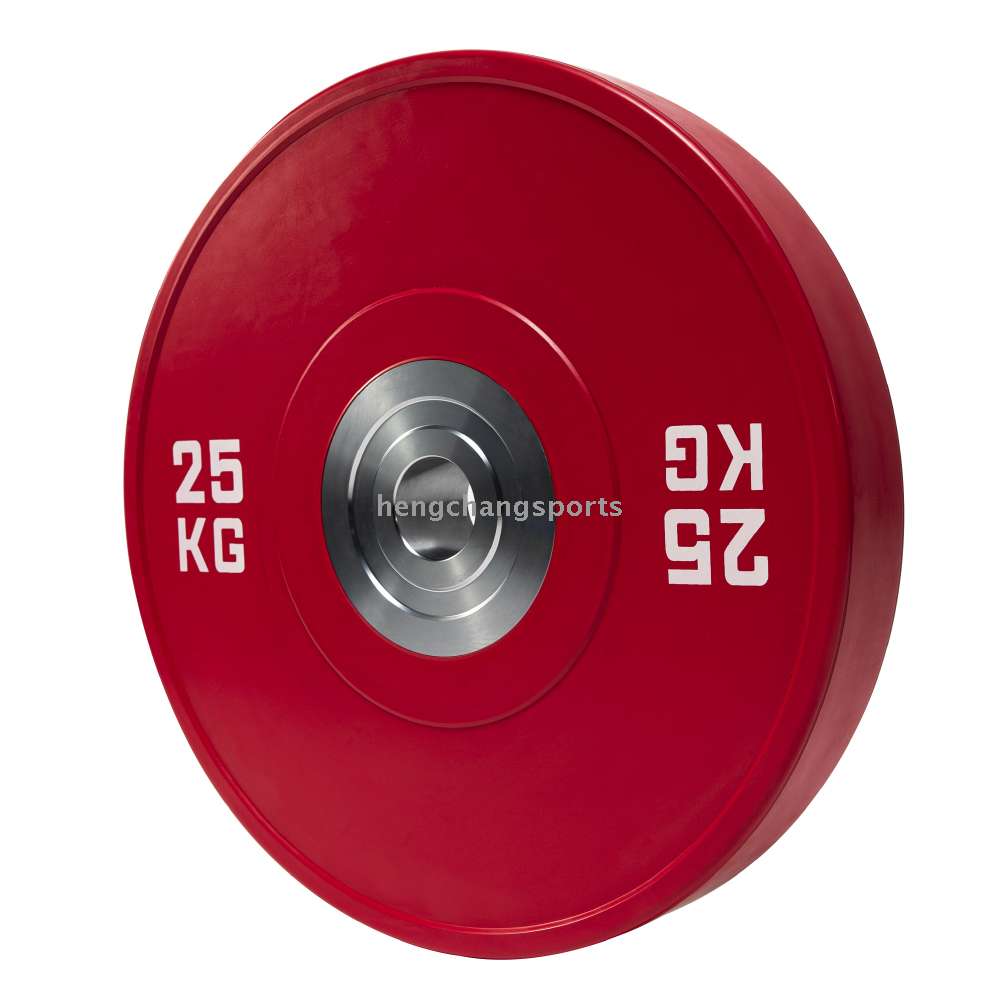 Rubber/PU Competition Barbell Plate 15cm Steel Ring